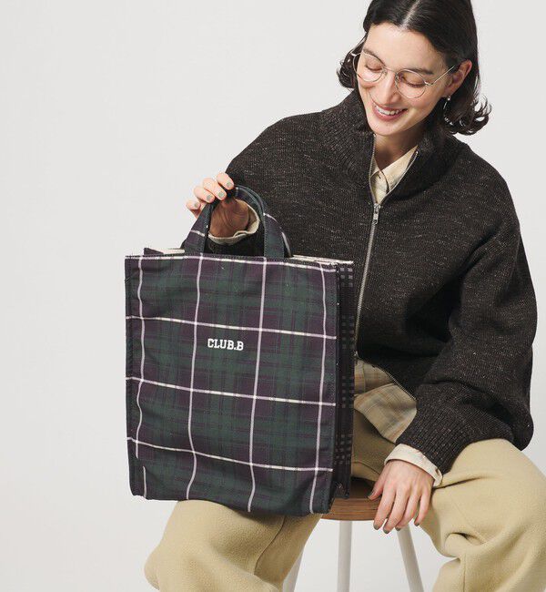 BEAUTY&YOUTH UNITED ARROWS「＜beej＞タータンチェック ボックス トートバッグ」|トートバッグ|