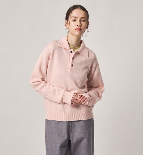 STEVEN ALAN「＜Steven Alan＞ウール カシミヤ ポロカラー ニット」|ニット・セーター|LT.PINK