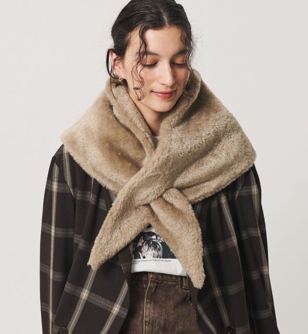 BEAUTY&YOUTH UNITED ARROWS「トライアングル フェイクファー インサート マフラー」|マフラー|