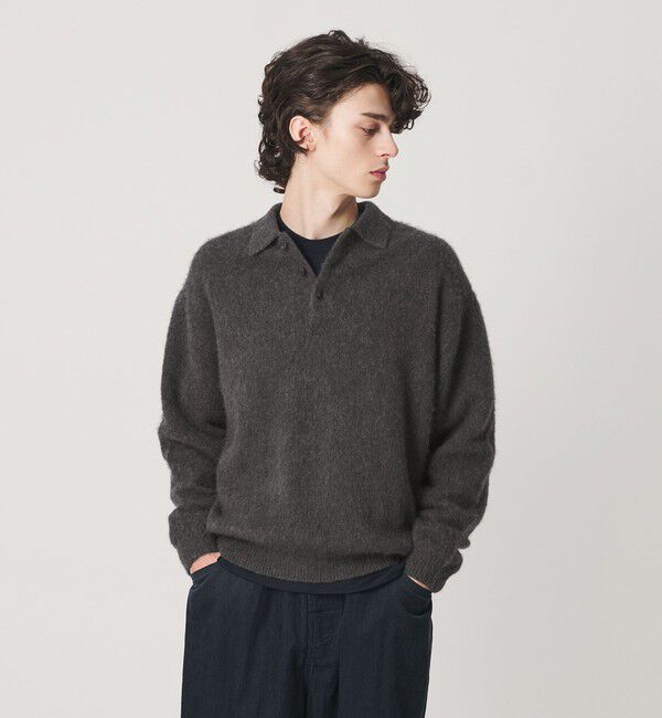 BEAUTY&YOUTH UNITED ARROWS「ブラッシュド ヤク 3B ポロニット」|ニット・セーター|DK.GRAY
