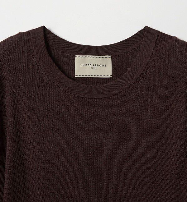 UNITED ARROWS「シルク リブ クルーネック ニット」|ニット・セーター|