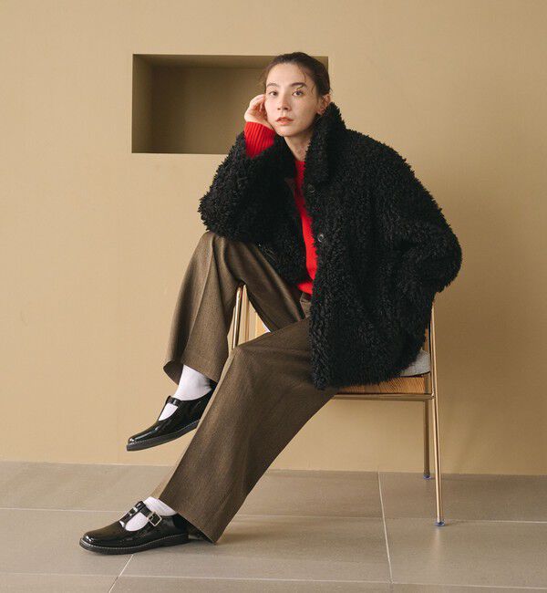 BEAUTY&YOUTH UNITED ARROWS「レザーライク Tストラップ ローファー」|ビジネス・ドレスシューズ|