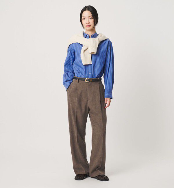 BEAUTY&YOUTH UNITED ARROWS「ポリエステルブレンド メランジ バックゴム ストレートパンツ 防シワ ウォッシャブル」|スラックス|