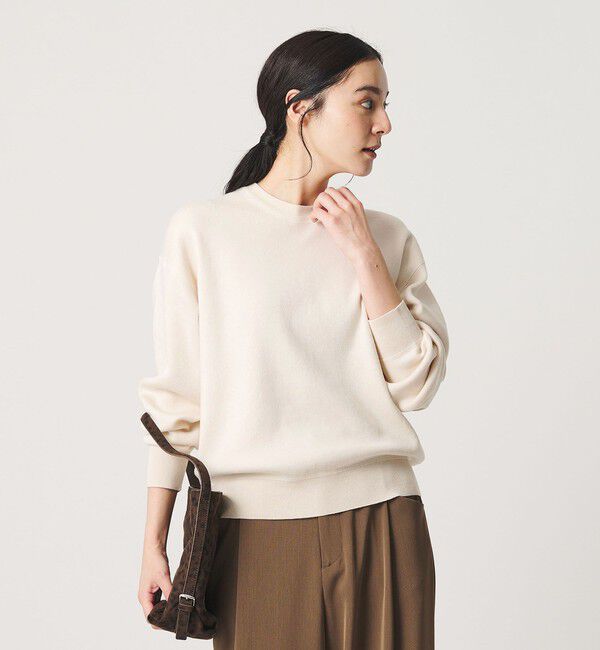 BEAUTY&YOUTH UNITED ARROWS「コットンウール スムース クルーネック プルオーバー ウォッシャブル」|ニット・セーター|