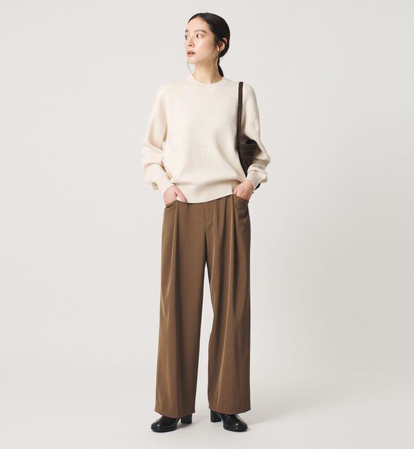 BEAUTY&YOUTH UNITED ARROWS「コットンウール スムース クルーネック プルオーバー ウォッシャブル」|ニット・セーター|