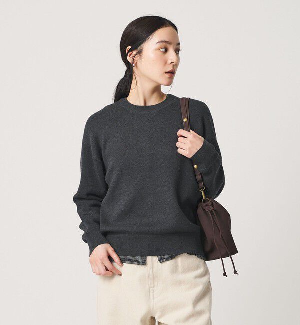 BEAUTY&YOUTH UNITED ARROWS「コットンウール スムース クルーネック プルオーバー ウォッシャブル」|ニット・セーター|