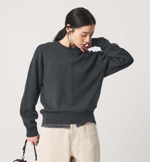 BEAUTY&YOUTH UNITED ARROWS「コットンウール スムース クルーネック プルオーバー ウォッシャブル」|ニット・セーター|